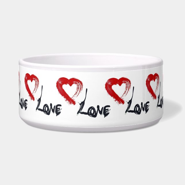 Tigela para Pet Love Hearts (Frente)