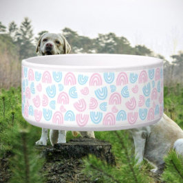 Tigela para Pet Pastel Arco-íris Orgulho Trans