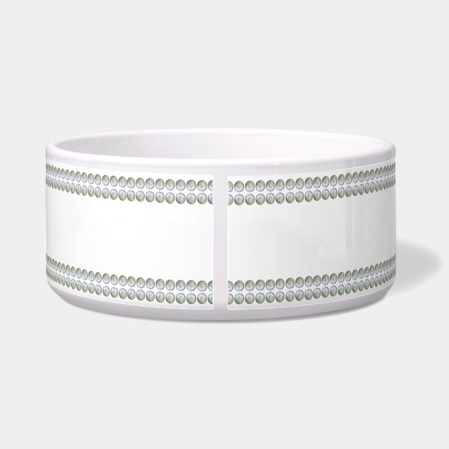 Tigela para Pet Prata sobre Branco (Traseira)