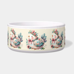Tigela Pássaro Folclórico Floral com Charme Pastel Boho