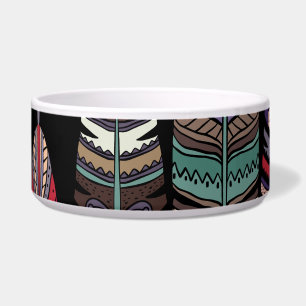 Tigela Pássaros Penas Arte Tribal Sem Costura