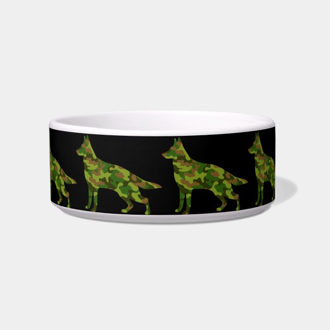 Tigela Pastor alemão camuflagem verde exército (Frente)