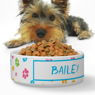 Tigela Pata de Cachorro Colorida Bonita imprime Padrão No