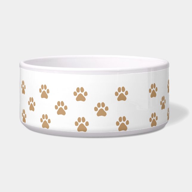 Tigela Pata de Cachorro Simples Marrom Imprime Pata Para  (Frente)
