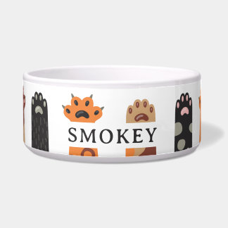 Tigela Patas de Gato Coloridas Personalizadas