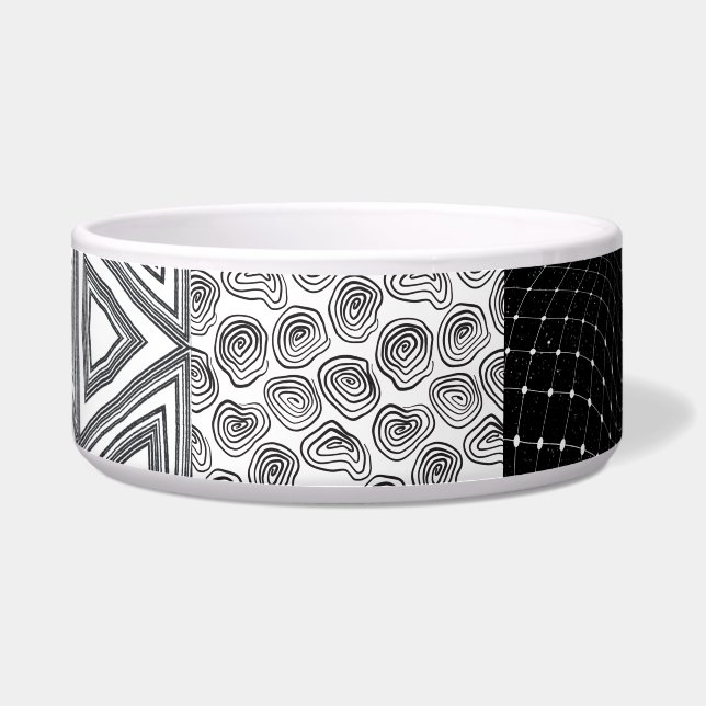 Tigela Patchwork a preto e branco (Frente)