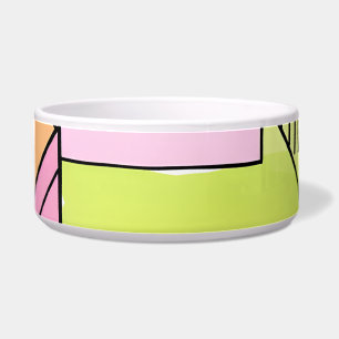 Tigela Patchwork Abstrato Rosa e Verde-Limão
