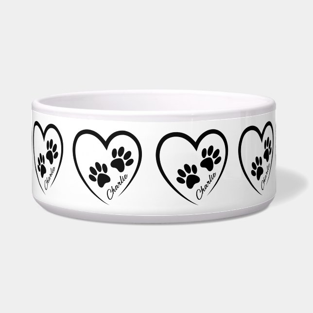 Tigela Paw Prints of Love Dog Bowl (Frente)