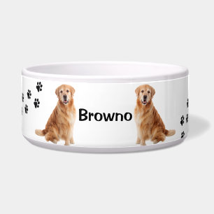 Tigela Pawprint personalizado do Ouro de recuperação