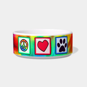 Tigela Paz, amor, cão; Pawprint