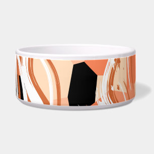 Tigela Peach Black White Abstrato Pattern.