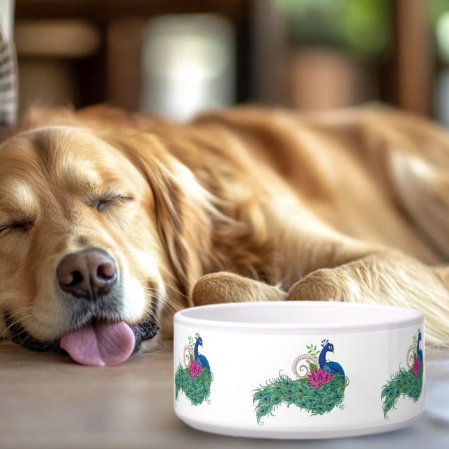 Tigela Peacock Blue Lotus Flower Henna (Criador carregado)