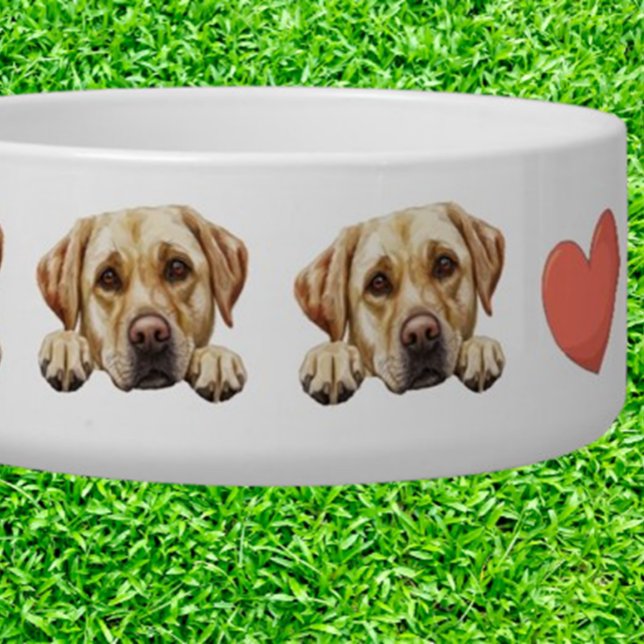 Tigela Peeking Golden Labrador Personalizar tema (Criador carregado)