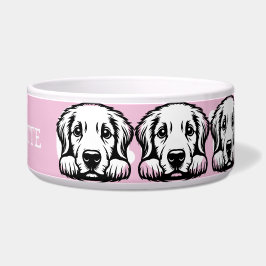 Tigela Peeking Labrador Personalizar tema Rosa