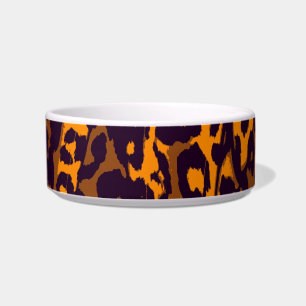 Tigela Pele preta amarela retro do impressão do leopardo