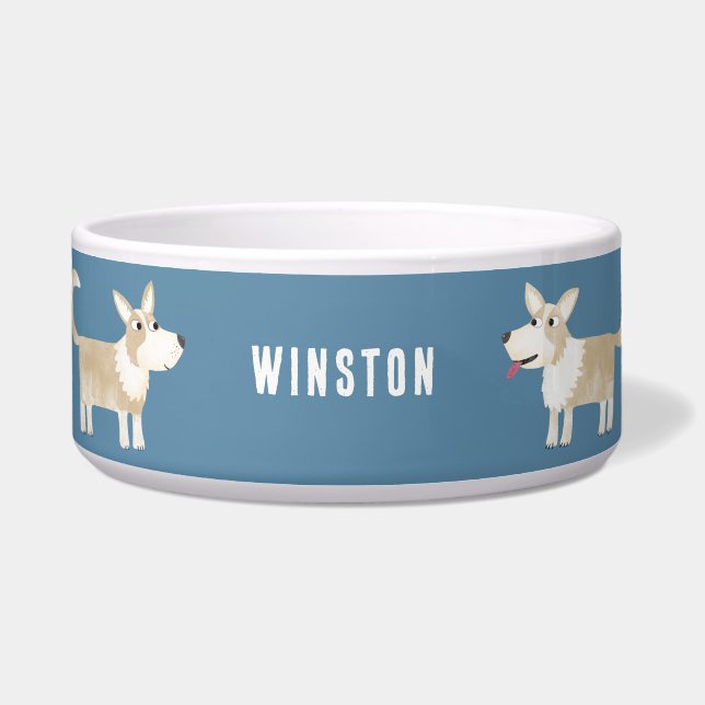 Tigela Pembroke Welsh Corgi Personalizado (Frente)