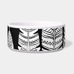 Tigela Penas boho: padrão preto e branco