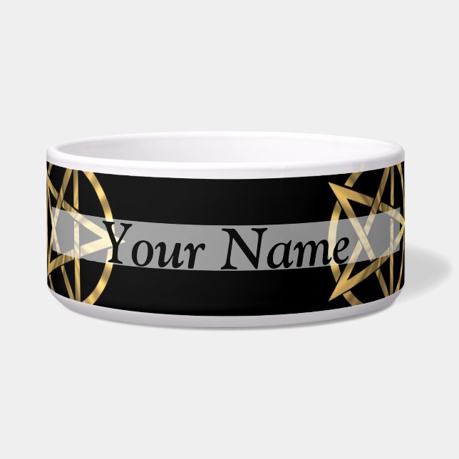 Tigela Pentagrama de ouro e preto (Frente)