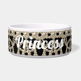 Tigela Pérolas de Jeweled Princesa Pet Bowl
