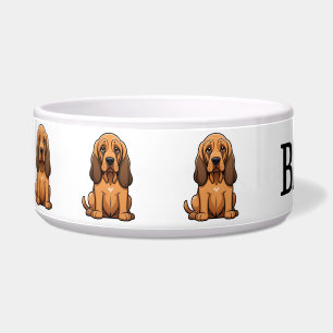Tigela Personalizada Bloodhound Cartoon Fofo