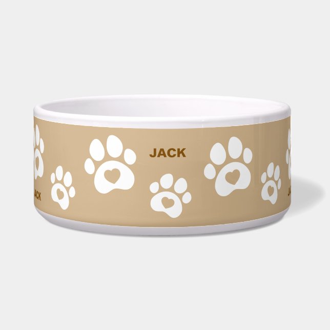 Tigela Personalizada com Pegada de Pata de Cachorr (Frente)