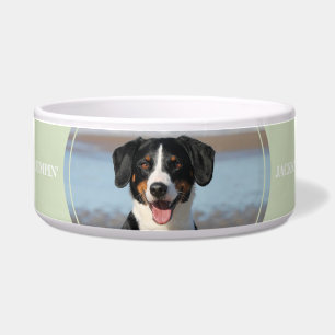 Tigela Personalizada com Pegada Verde Clara e Foto