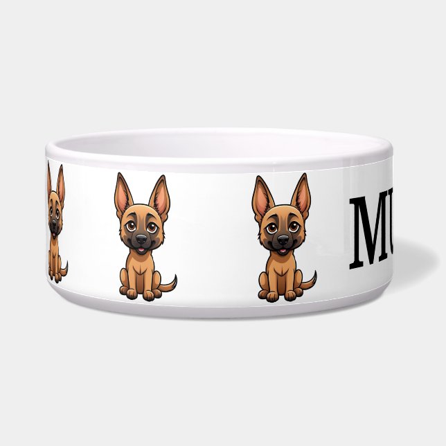 Tigela Personalizada Cute Belgian Malinois (Esquerda)