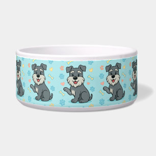 Tigela Personalizada de Cartoon Fofo do Schnauzer
