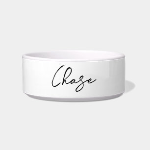 tigela personalizada de nome de pete de script ele