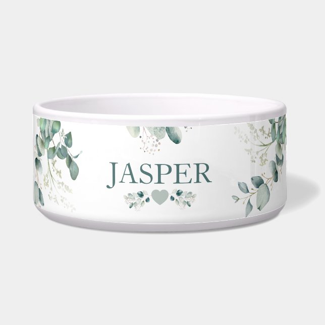 Tigela Personalizada para Cachorro com Eucalipto B (Frente)