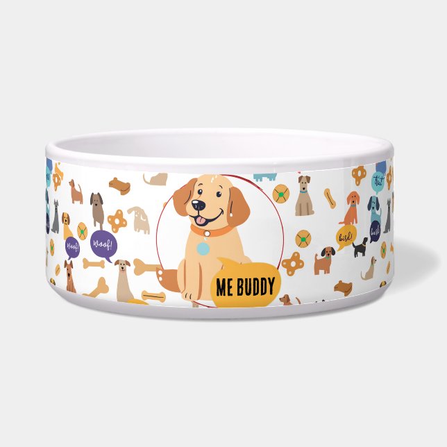 Tigela Personalizada para Cachorro Labrador – Desi (Frente)