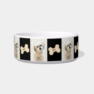 Tigela Personalizada para Cachorro Malshi Branca