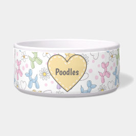 Tigela Personalizada para Pet Poodle Pastel Capric