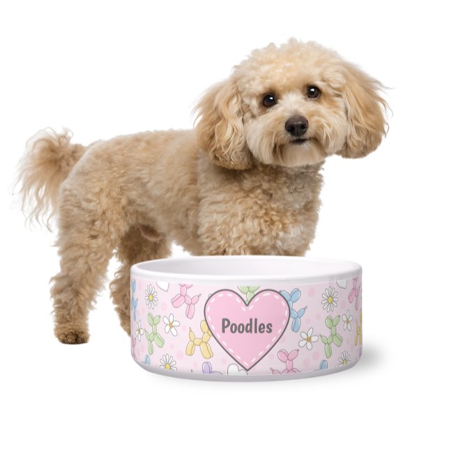 Tigela Personalizada para Pet Poodle Pastel Capric (Criador carregado)