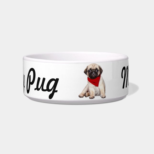 Tigela Personalizada para Pug (Frente)