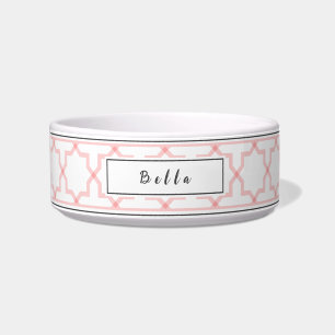Tigela Personalizada Rosa e Branco com Estrelas