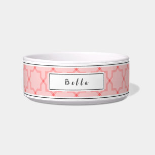 Tigela Personalizada Rosa e Branco com Estrelas