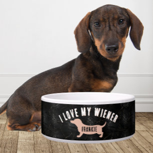 Tigela Personalizado Eu Amo Meu Wiener engraçado Dachshun