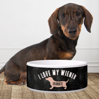 Tigela Personalizado Eu Amo Meu Wiener engraçado Dachshun