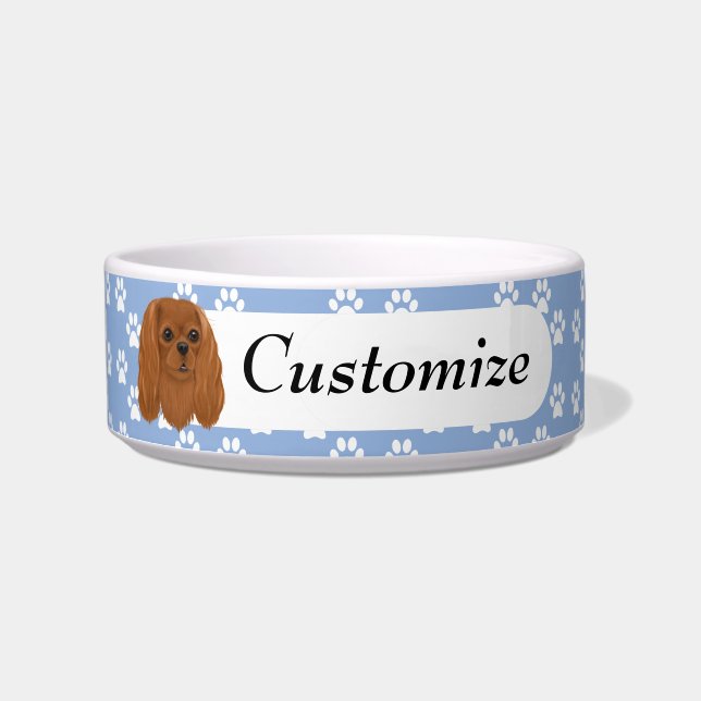 Tigela Personalizado Ruby Cavalier King Charles Spaniel   (Frente)