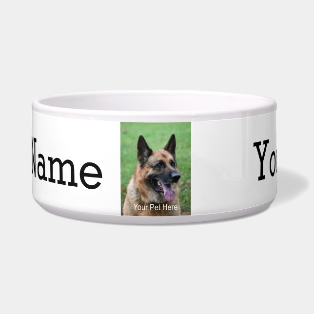 Tigela Personalizado, sua foto, seu nome e palavras (Frente)