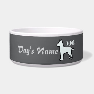 Tigela Personalizar logotipo DOG Cinza Dk Cachorro Grande