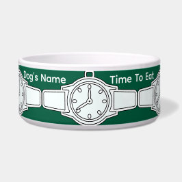 Tigela Personalizar Nome do Cachorro Hora de Comer Verde