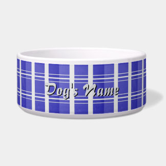 Tigela Personalizar Xadrez branca-azul Cão grande
