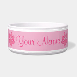 Tigela Personalized Pet Cute Paw Print Feeding Dish