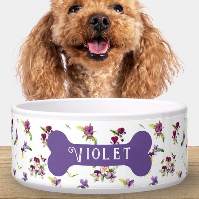 Tigela Personalized Violet Purple Floral (Criador carregado)