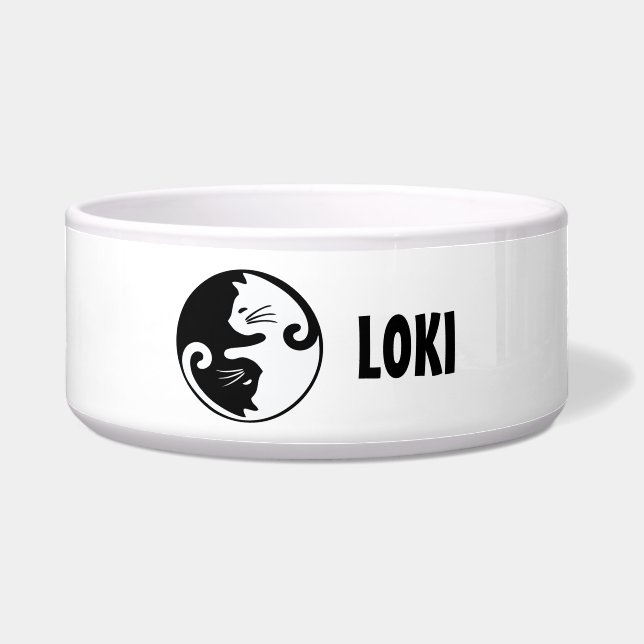 Tigela Personalized Ying Yang Cat  (Frente)