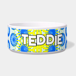 Tigela Pet Amarelo Azul Vibrante