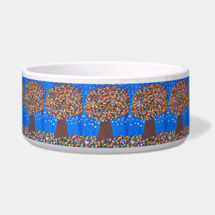 Tigela Pet Bowl, abstrato Colorida Árvore Cerâmica