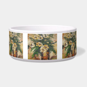 Tigela Pet Bowl Ann Hayes Pintando Flores Amarelas
